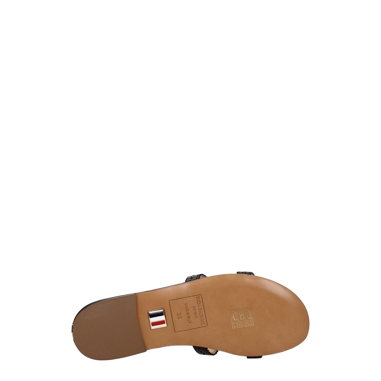 Thom Browne Black Leather Slippers