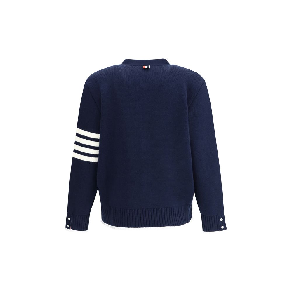 Thom Browne Blue Merino Wool Cardigan