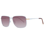 Timberland Gray Men Sunglass in gunmetal with polarized brown lenses, full-rim rectangle frame, 100% UVA & UVB protection and branded case.