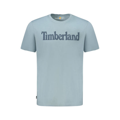 Timberland Light Blue Organic Cotton Men T-Shirt with logo