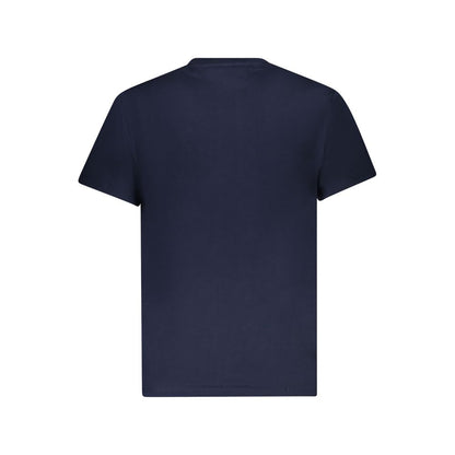 Back view of Tommy Hilfiger Blue Cotton Men T-Shirt