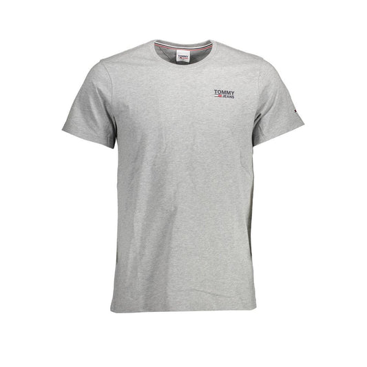 Tommy Hilfiger Brown Cotton Men T-Shirt, organic cotton short-sleeve crew neck with logo, casual luxury and eco-conscious fashion.