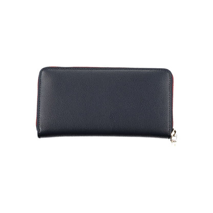 Tommy Hilfiger Elegant Blue Designer Wallet with zip closure and stylish design, showcasing functionality and modern style.