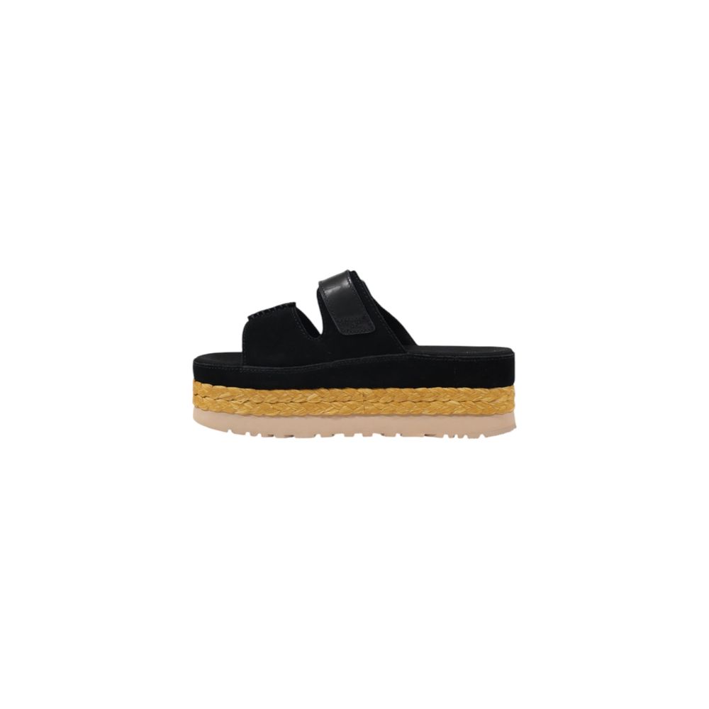 UGG Black Suede Leather Platform Sandals