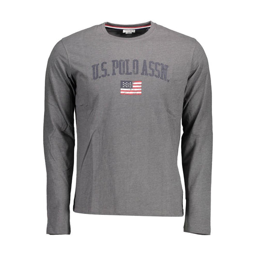 U.S. POLO ASSN. Brown Cotton Men T-Shirt with iconic logo and long sleeves, made from pure cotton for comfort and durability.