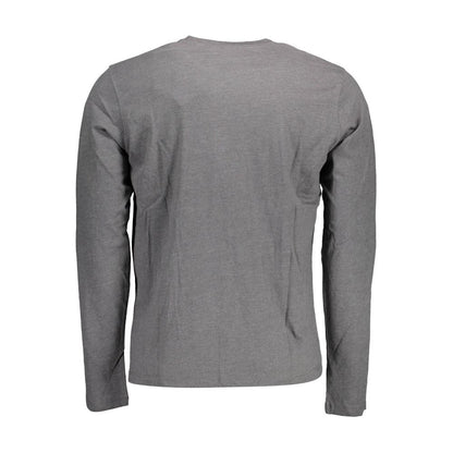 Back view of U.S. POLO ASSN. Brown Cotton Men T-Shirt with long sleeves and classic crew neck design.