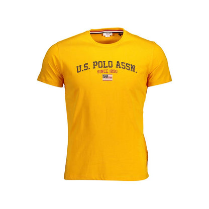 U.S. POLO ASSN. Orange Cotton Men T-Shirt with logo and crew neck