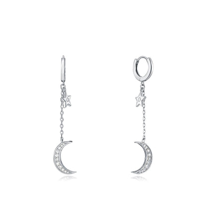 VICEROY JEWELS Mod. 13036E000-30 silver earrings with moon and star design for ladies. Water resistant and quartz movement with official packaging.