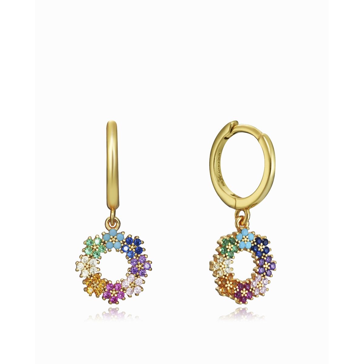 VICEROY JEWELS Mod. 13049E100-39 lady earrings in silver with multicolored flower design, includes official box, quartz analog.