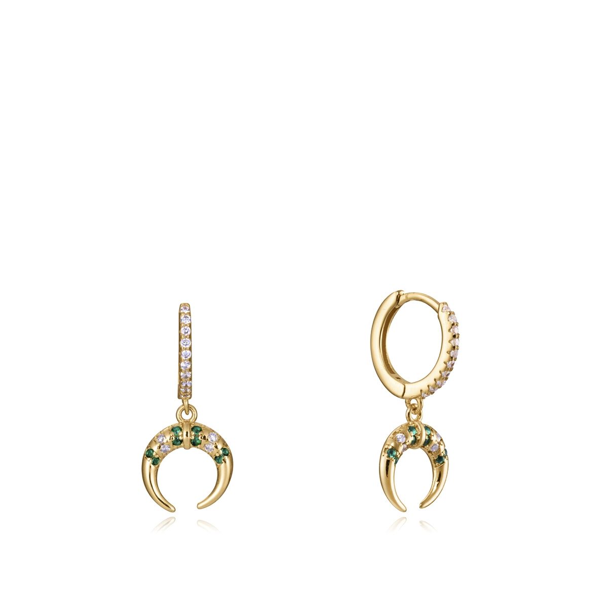Gold crescent moon earrings with gemstones from VICEROY JEWELS Mod. 13107E100-39 for ladies, crafted in Silver 925°.