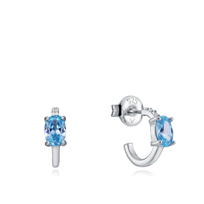 VICEROY JEWELS Mod. 13155E000-33 Lady Earrings in Silver 925 with Blue Stones, Quartz Movement, 3 ATM Water Resistance, in Official Box