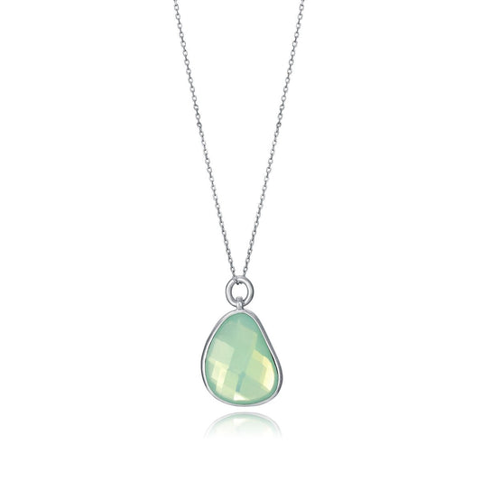 VICEROY JEWELS Mod. 15108C000-38 lady's quartz analog necklace with green pendant, silver 925°, in an official box, 3 ATM water resistant.