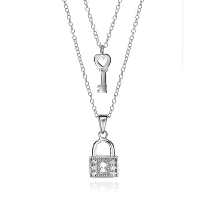 VICEROY JEWELS Mod. 5091C000-30 silver lady's necklace with key and lock charm, quartz analog, 3 ATM water resistance, in official box