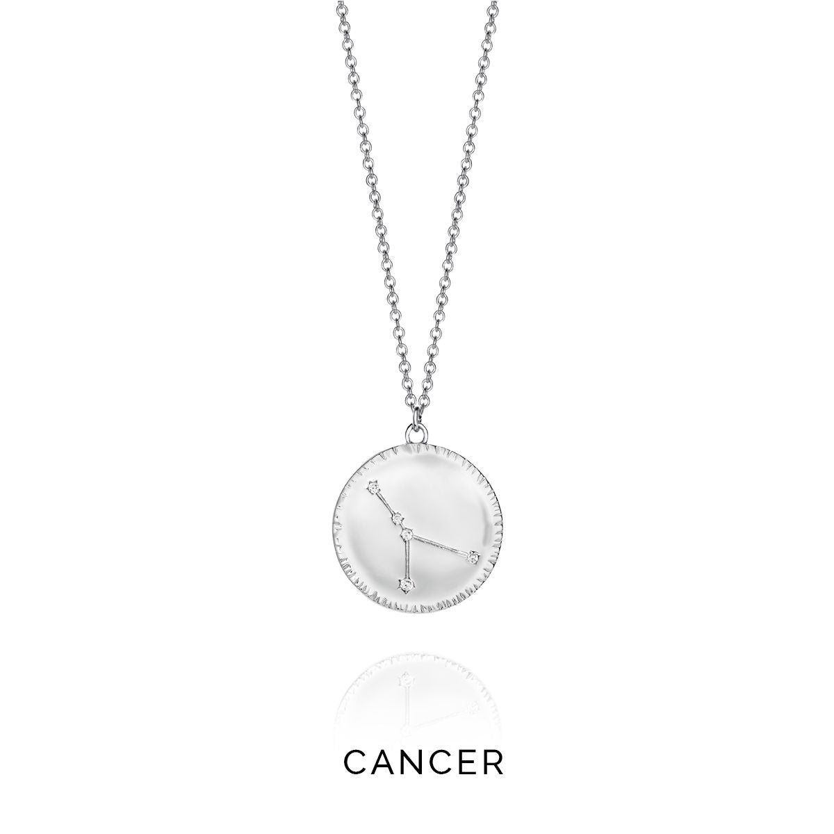 VICEROY JEWELS Mod. 61014C000-38CA silver Cancer zodiac necklace with quartz movement and 42mm mineral dial.