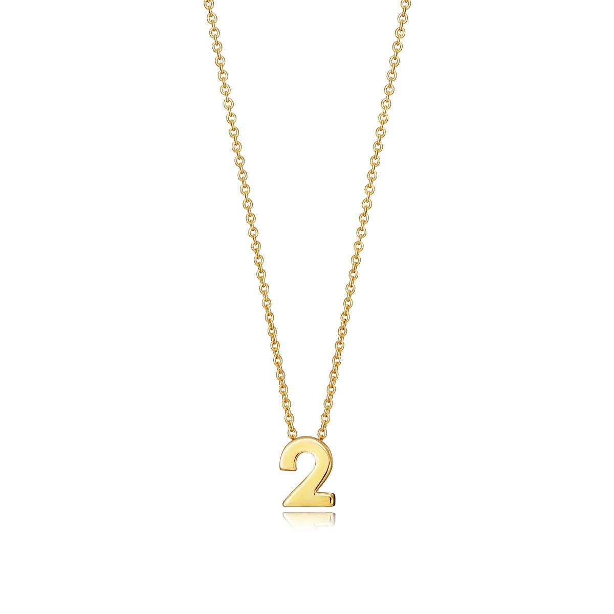 Gold necklace with the number 2 pendant, VICEROY JEWELS Mod. 61041C000-02, silver 925°, quartz movement, ideal for ladies.