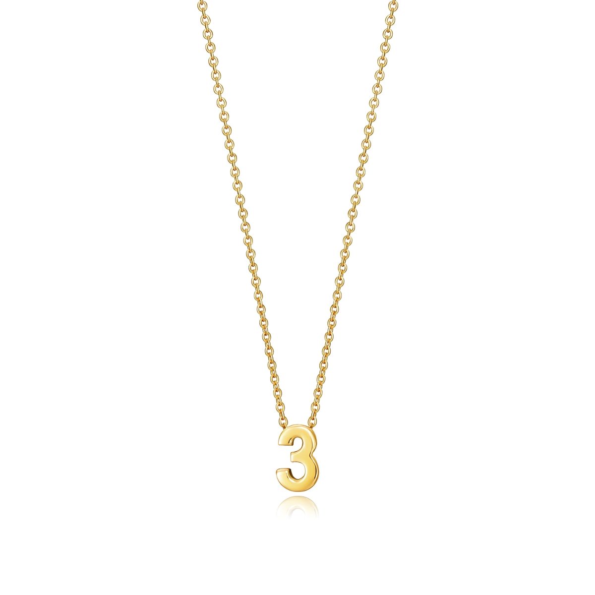 Gold necklace with number 3 pendant, perfect for ladies, featuring VICEROY JEWELS Mod. 61041C000-03, silver 925° material