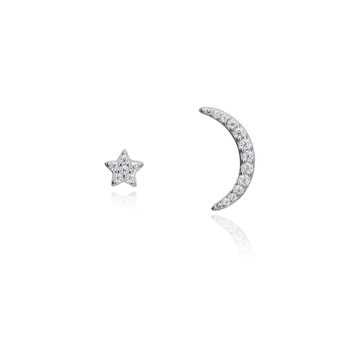 VICEROY JEWELS Mod. 71061E000-30 star and moon silver earrings for ladies, 925° silver, quartz analog.