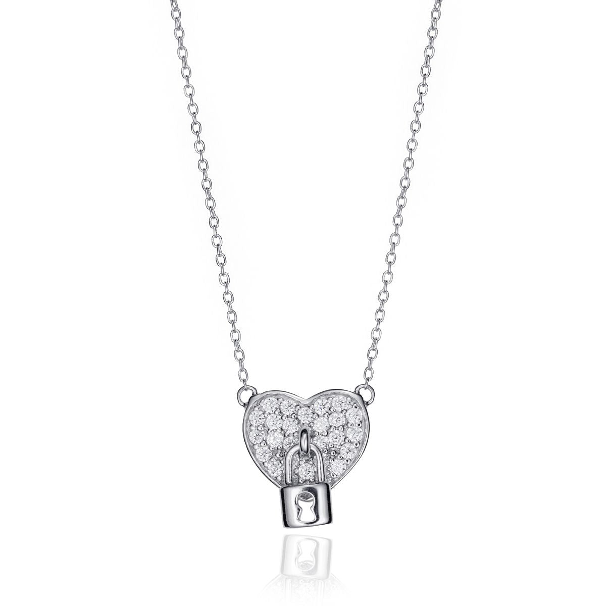 VICEROY JEWELS Mod. 71062C000-30 silver necklace with heart-shaped pendant and lock design for ladies, quartz analog, min dial