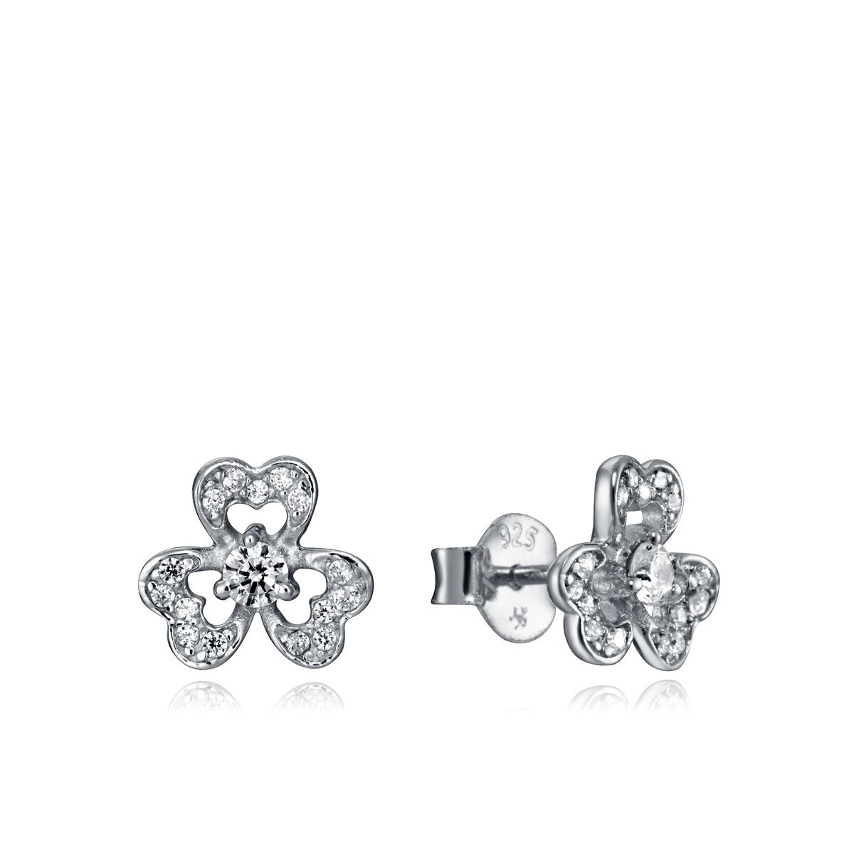 VICEROY JEWELS Mod. 85019E000-38 silver flower-shaped lady earrings with quartz movement and mineral dial, packed in official box.