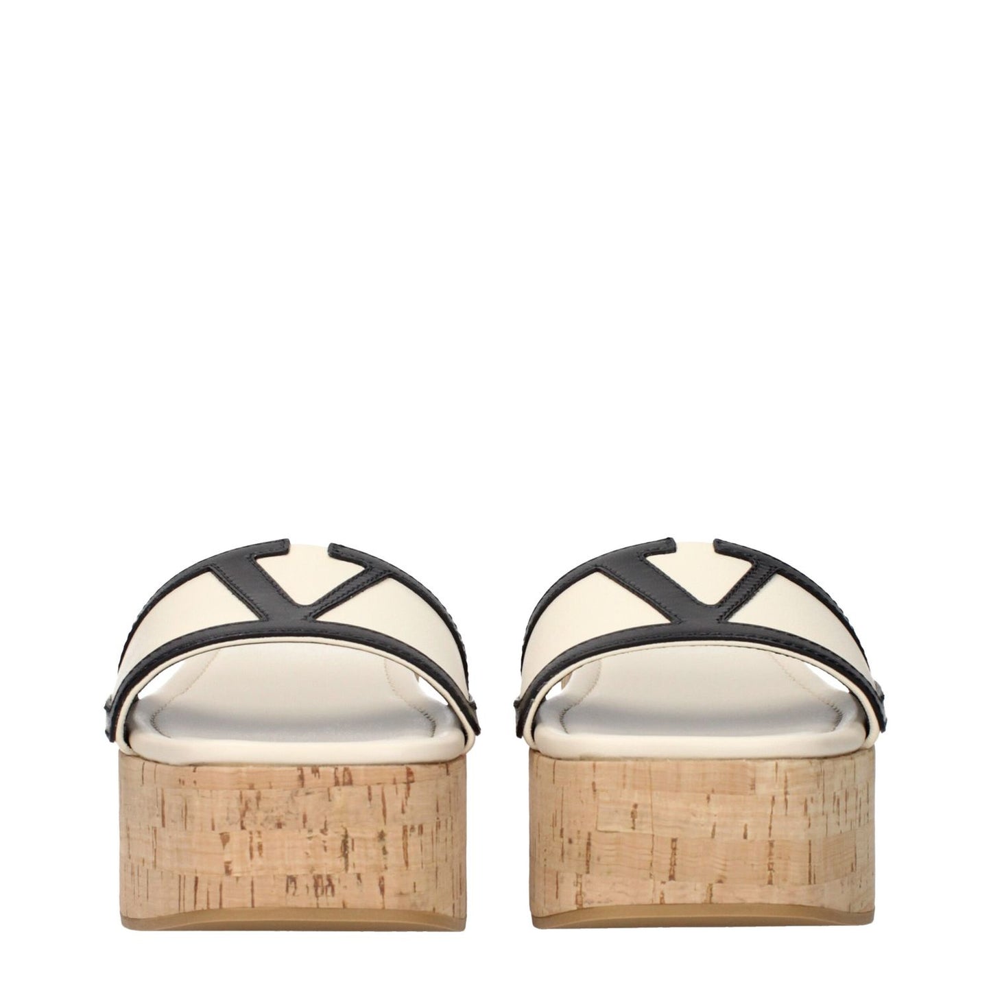 Valentino Garavani Beige Leather Wedge Sandals