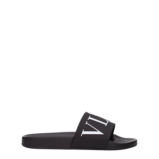 Valentino Garavani Black Cotton Slippers