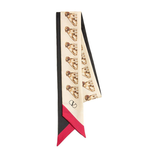 Valentino Garavani Scarf Bandeaux Petit Charles In Silk Scarves Hats & Gloves
