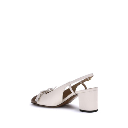 Valentino Garavani White Calf Leather Bos Taurus Mid Heel Pumps