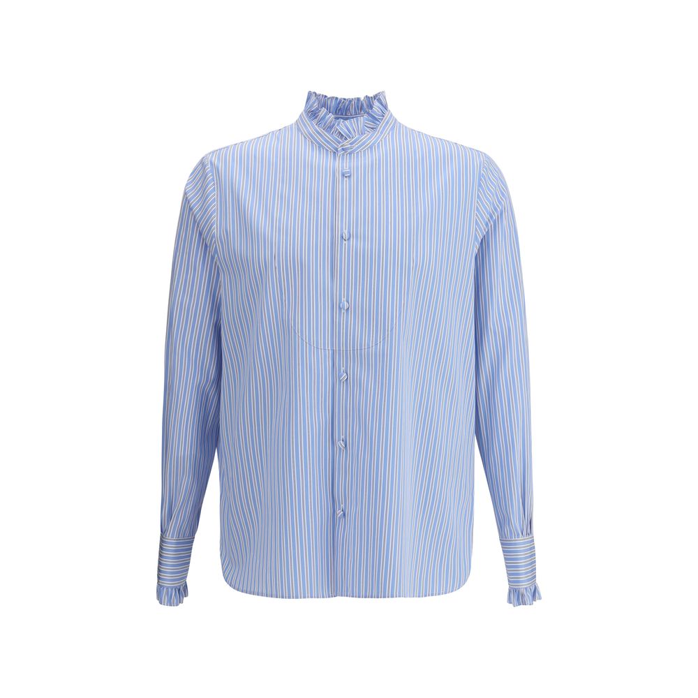 Valentino Light Blue Cotton Pattern Shirt