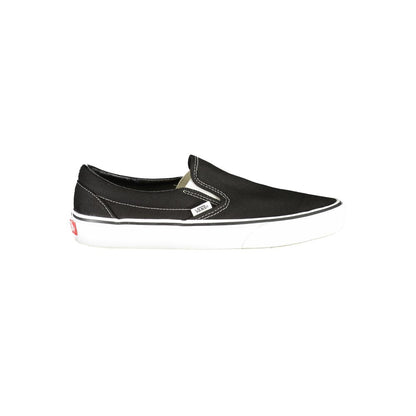 Vans Black Polyester Women Sneaker with contrasting details and Vans logo, offering casual elegance and effortless style.