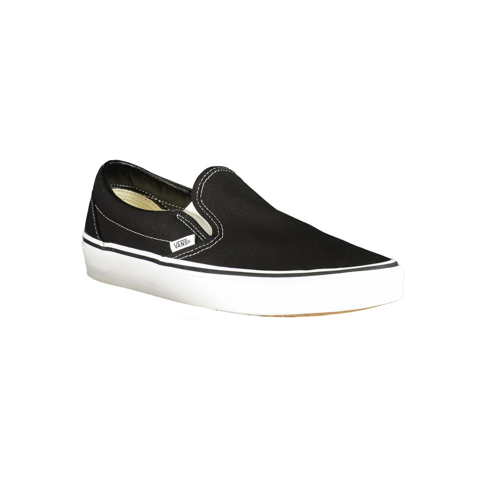 Vans Black Polyester Women Sneaker with white sole and signature logo, combining classic style with modern comfort for fashion-forward looks.