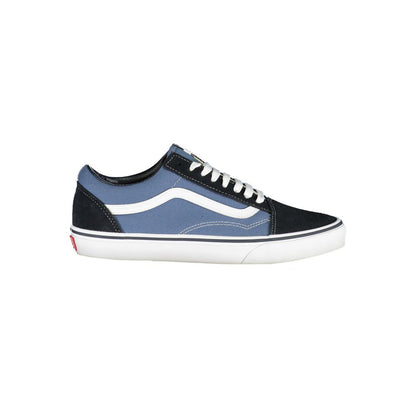 Vans Blue Leather Men Sneaker with classic design and contrasting details, perfect for streetwear fashion enthusiasts.