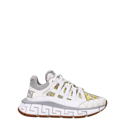 Versace White Leather Athletic Sneakers