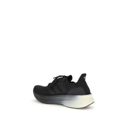 Y-3 Black Fabric Athletic Sneakers with TPU heel cage and BOOST midsole.