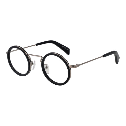 YOHJI YAMAMOTO MOD. YY1003 44613 gent fashion eyewear, round glasses with black frame and metal temples, stylish men's accessory