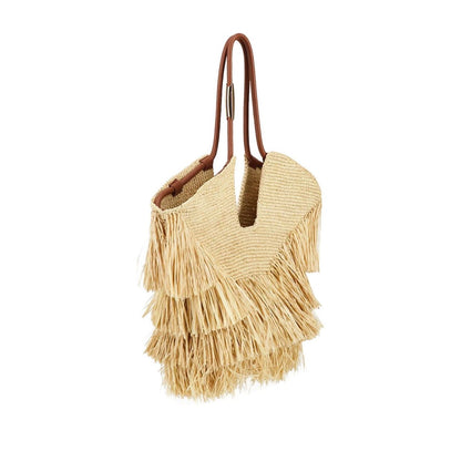 Zimmermann Goldentime medium raffia tote bag Handbag