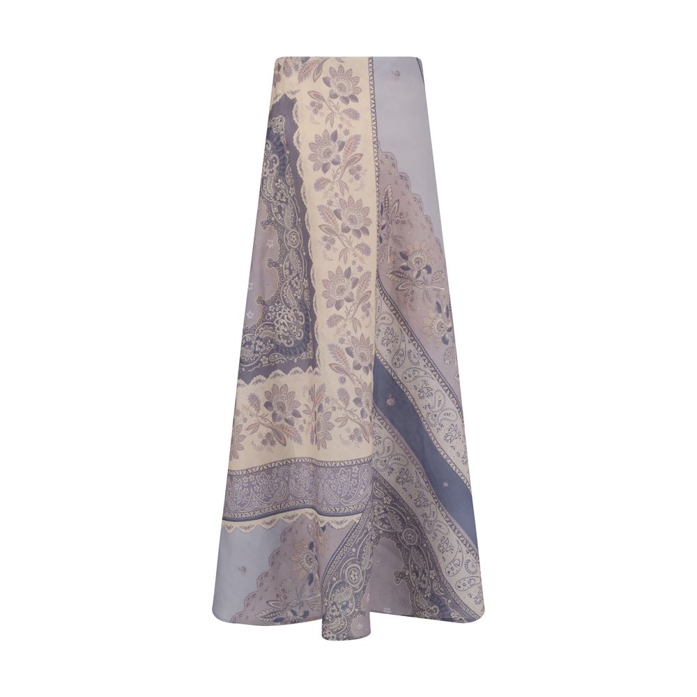 Zimmermann Purple Linen Midi Skirt